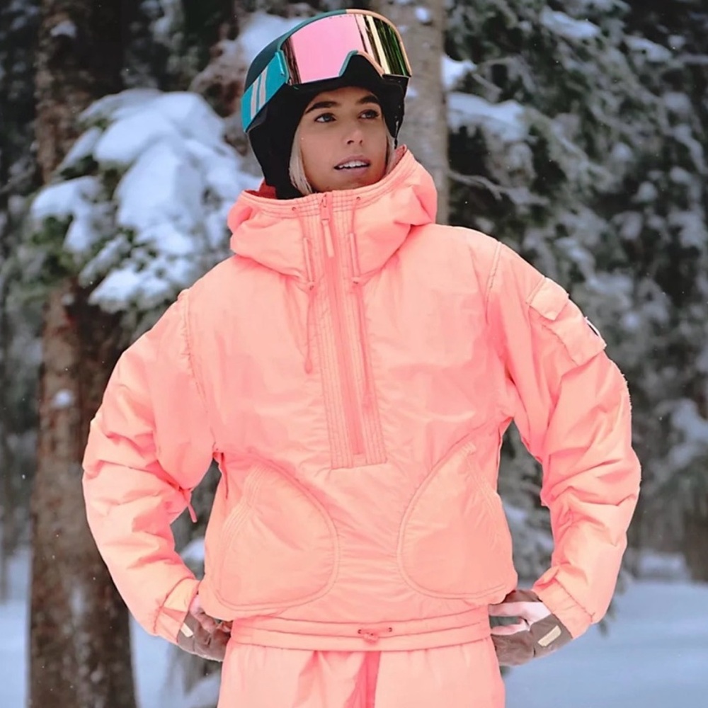 FP Movement by Free People Dew Point Pullover Jacket in Neon Peach